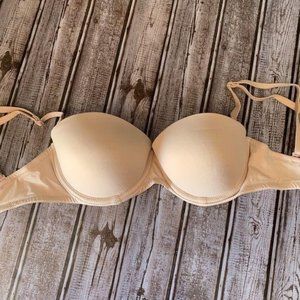 Victoria’s Secret Nude Removable Strap Strapless Push Up Bra 32D